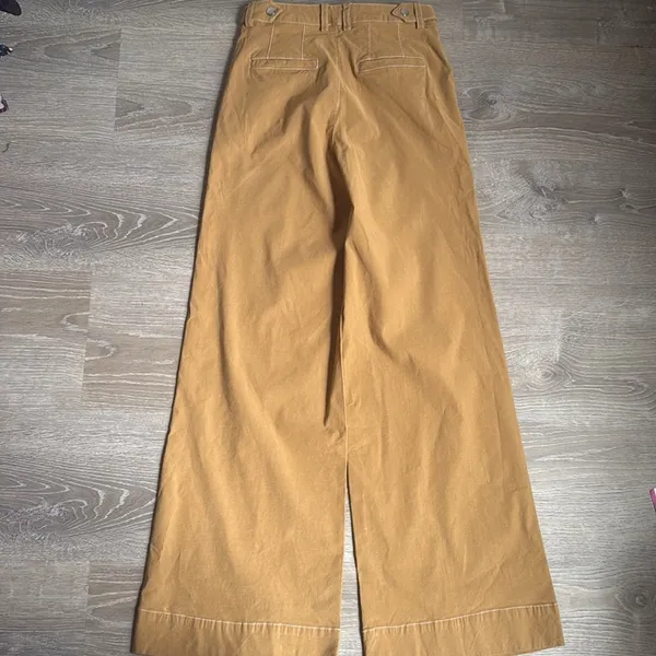 Anthropologie Maeve Contrast Stitch High-Rise Wide-Leg Pants 2 - Image 4