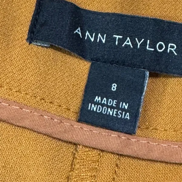 ANN TAYLOR Women's‎ Ochre Wide Leg Cropped Pants Size 8 - Image 5