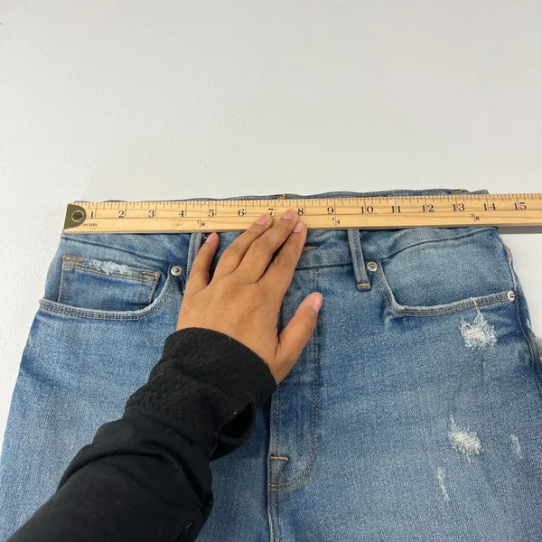 Good American Good Jeans Womens 6 Blue‎ Medium Wash Denim High Rise Distressed - Image 10