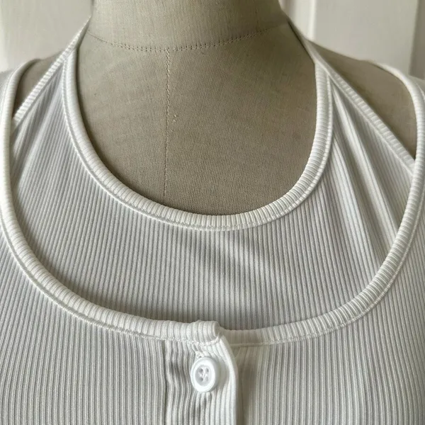 Cider  White Ribbed Crop Top - Image 5