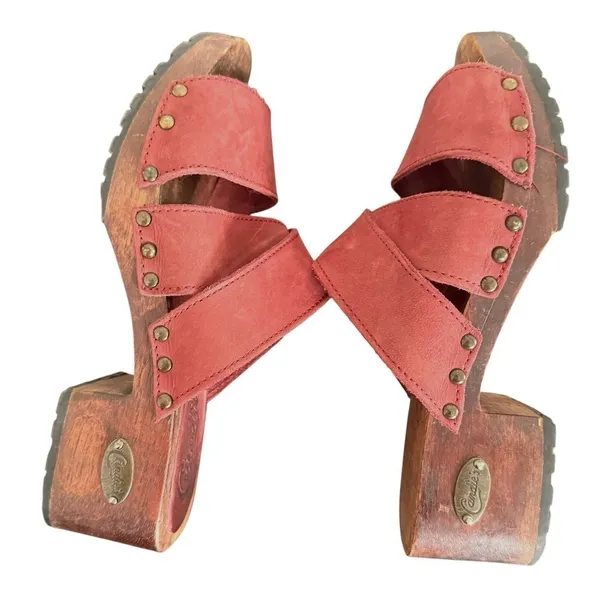 Candies Y2K Red Leather Platform Clogs Womens Size 6 Slide Sandals Lug Soles - Image 12