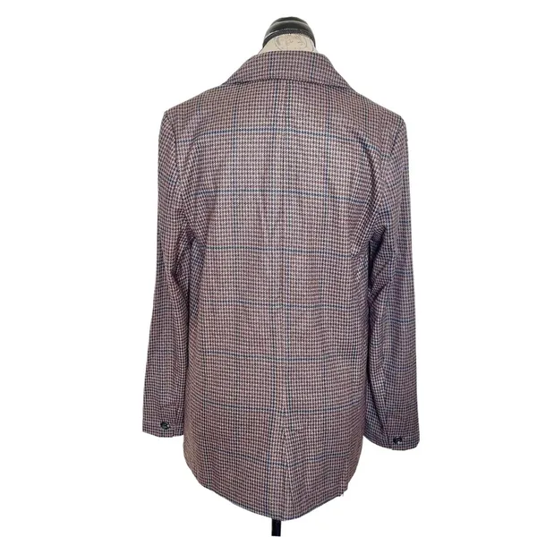 Sanctuary Daily Oxford Blazer Jacket  Medium Single Button Plaid Preppy Workday - Image 4