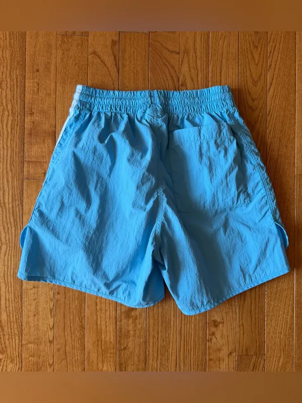 Adidas Originals 3-Stripes Nylon Track Shorts Sky Baby Blue Trefoil Extra Small - Image 4