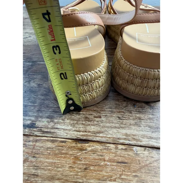 Dolce Vita Wriley Crossband Raffia Woven Demi Wedge Sandals size 9 - Image 6