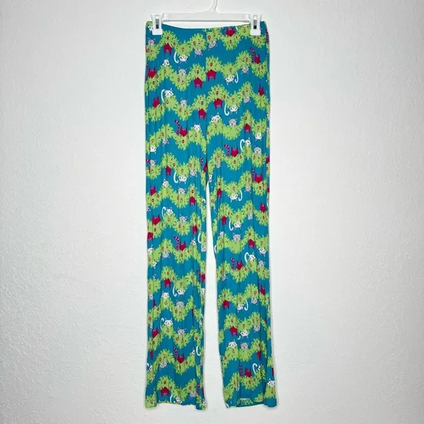 Nite Nite Munki Munki Christmas Tree Pajama Set Playful Cats Xmas XS - Image 4