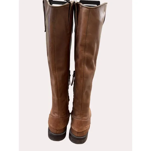 Halogen Ken Brown women’s brown leather knee boots equestrian size 5.5 SKU 6169 - Image 5