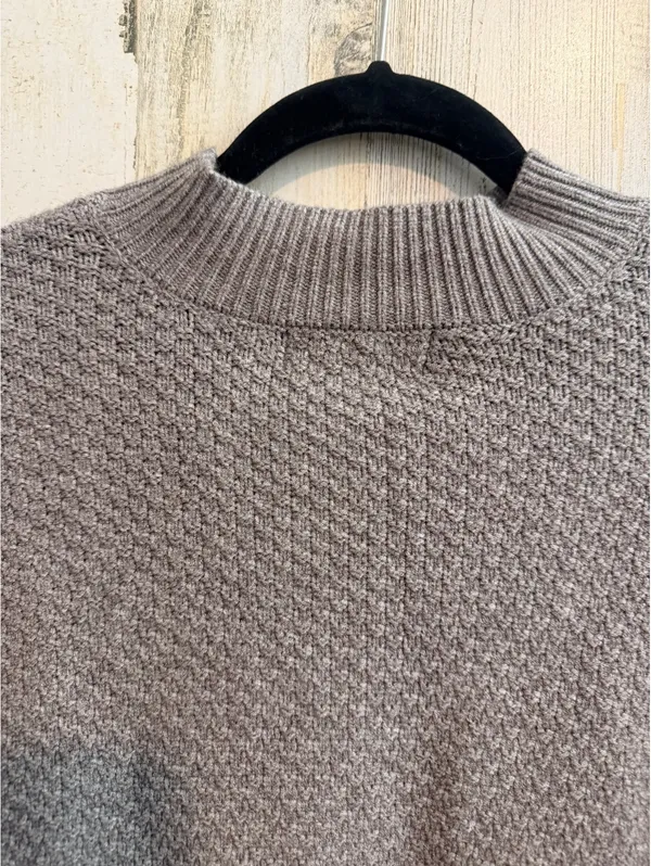 By Anthropologie Women's Small Gray Cable Knit Mock Neck Sweater - Image 11