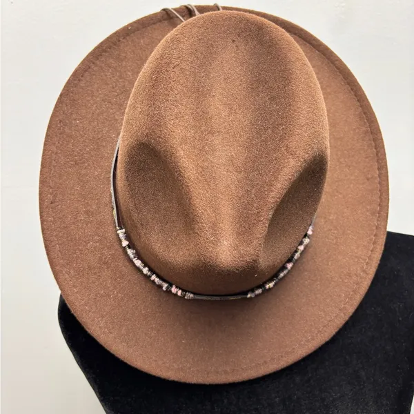 Brown Felt Hat with band - Image 2