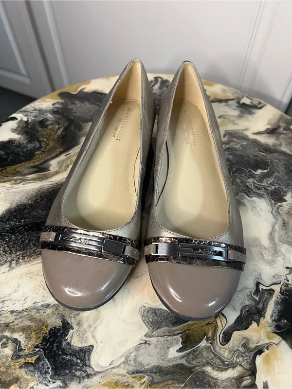 Naturalizer Metallic Pewter Cap Toe Ballet Flats - Image 7