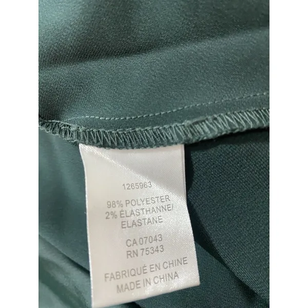 House of Harlow 1960 Green Satin V-Neck Slip Midi Dress Adjustable Straps M - Image 9