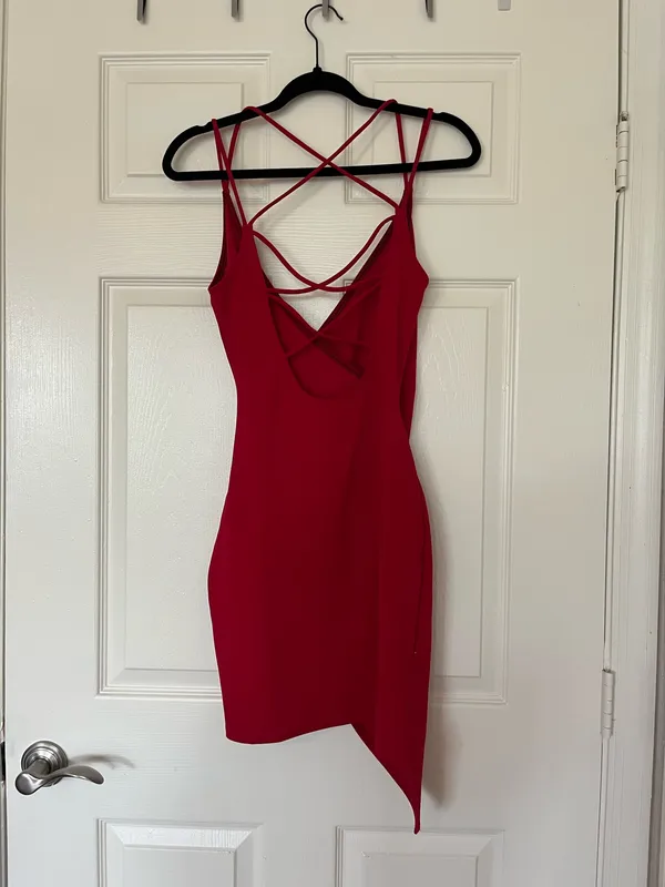 Windsor Red Mini Dress asymmetrical  - Image 2