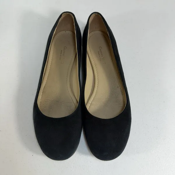 Garnet Hill Women's 8.5 Pippa Modern Ballet Flats Black Suede Leather Made Italy - Image 5
