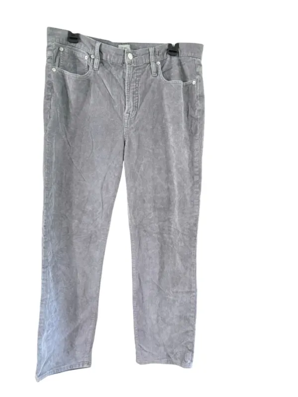 Women's J.Crew Corduroy Straight Leg Pants Size 32 Grey - Image 2