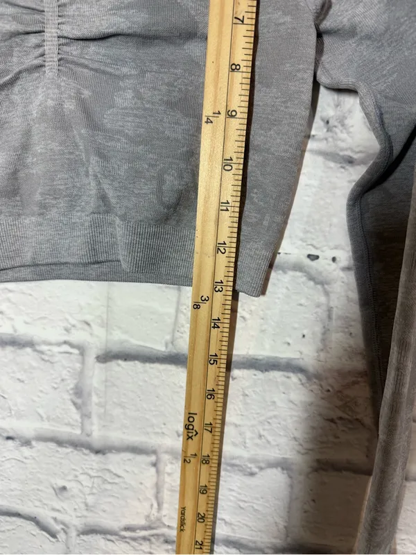 Gymshark Grey Cropped Long-Sleeve Top, Small - Image 4