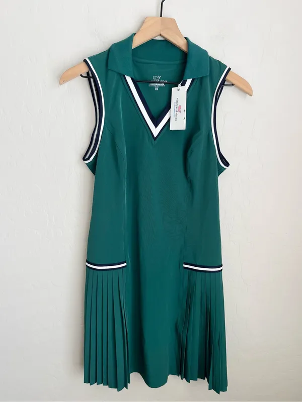 VINEYARD VINES Retro Varsity Sleeveless pleated golf /tennis Dress NEW XS - Image 5