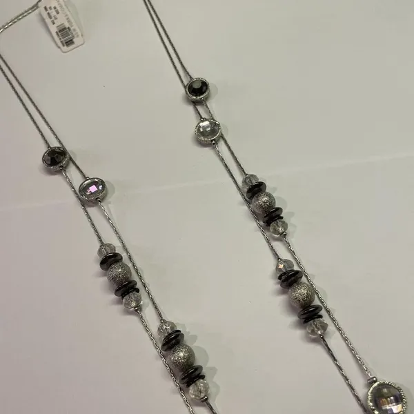 New York & Company NWT $22.95 Silver Tone Multi Strand Costume Jewelry Necklace - Image 7