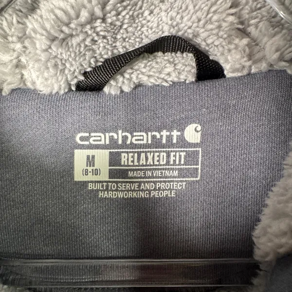 Carhartt Women M Clarksburg Sherpa Lined Full Zip Hoodie Jacket Blue Gray 102787 - Image 3