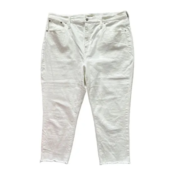 Madewell the high-rise slim crop boyfriend Jeans size 35 White Spring Summer - Image 2
