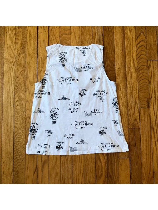 Anthropologie EUC Women's White Postal Shipping Code Sleeveless Top Size S - Image 7