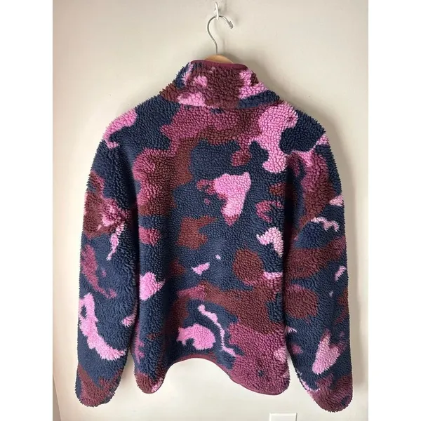 Fabletics Tahoe Teddy Jacket Glitch Camo Merlot XL - Image 2