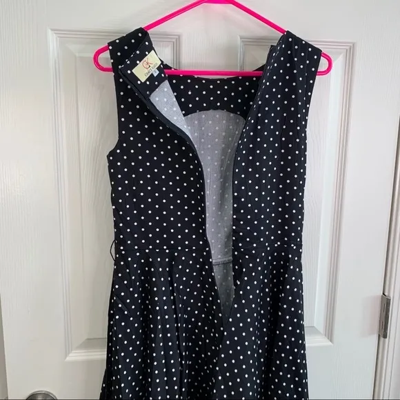 Grace Karin black & white polka‎ dot dress modest - Image 4