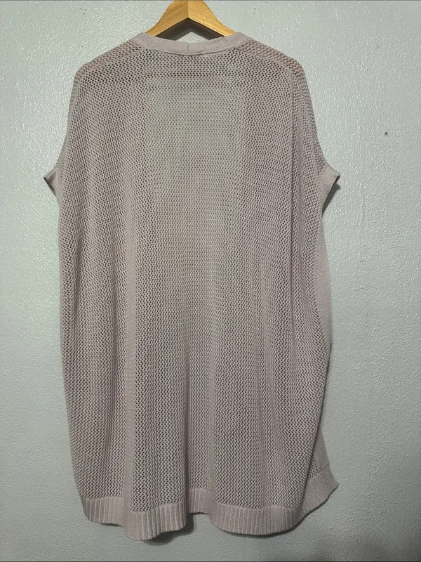 LOFT Pale Lilac Open Stitch Knit Cardigan Vest XS/S - Image 4