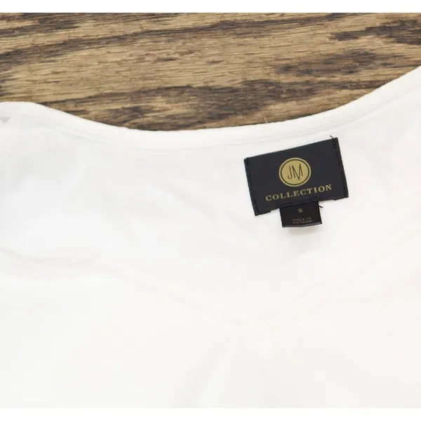 NEW JM Collection Womens ie Sleeve Shirt Top White S - Image 5