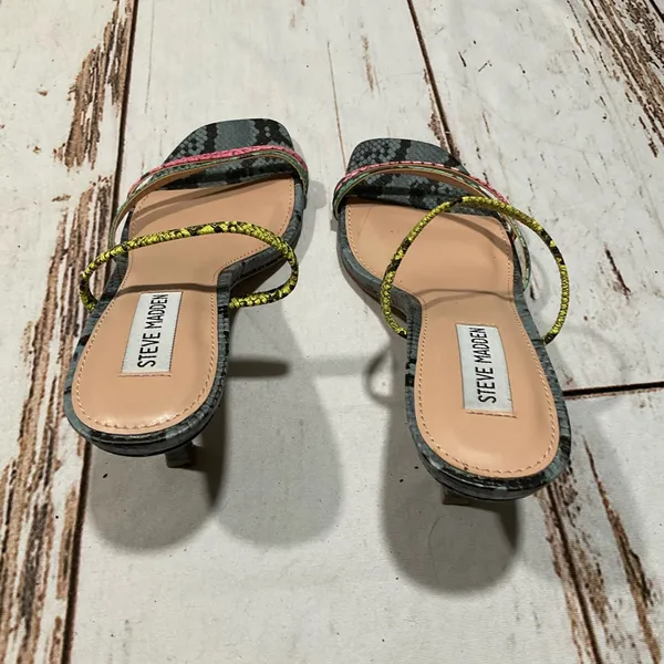 Nwot Steve Madden Loft‎ Slide Sandals Multi Snake Print - Image 5