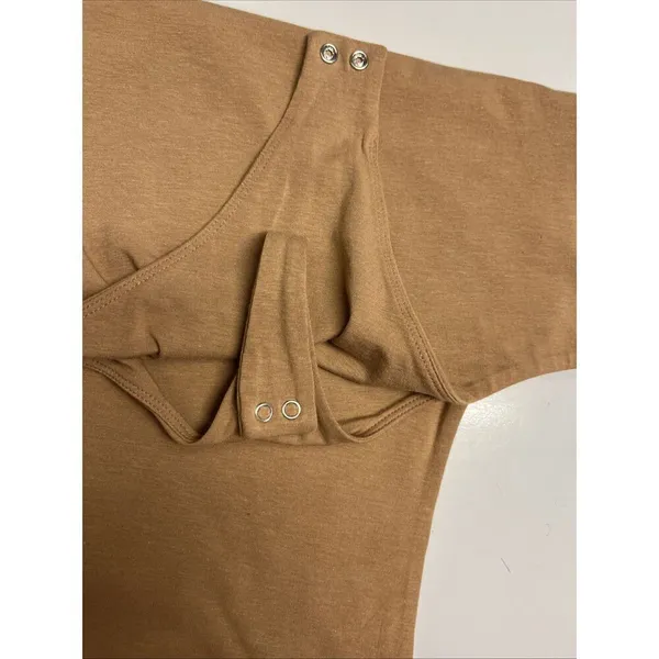Nuuds Crewneck Sleeveless Heather Mocha/coffee Thong Bodysuit Snaps Medium NWOT - Image 12