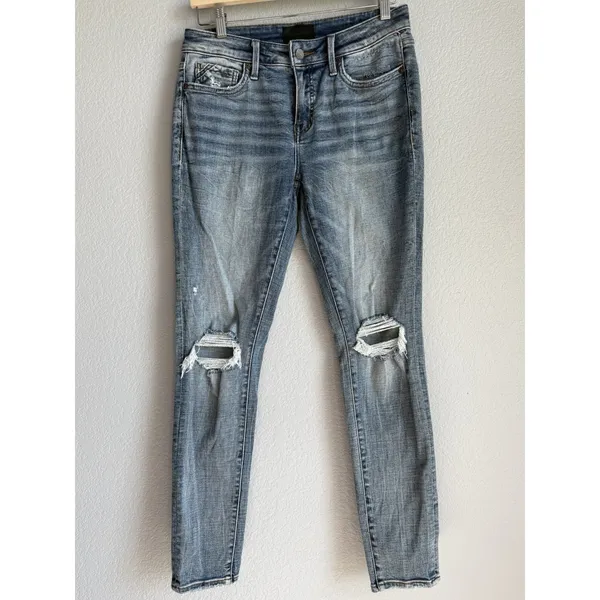 Buckle Black Fit 53 Distressed Ankle Skinny‎ Jeans Blue Denim Mid Rise Ripped 26 - Image 5
