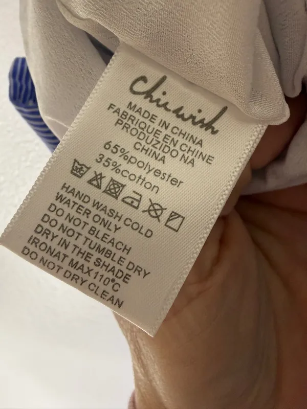 CHICWISH Women's Blue Stripes Ruffle Tiered Frill Hi-Lo Hem Midi‎ Skirt Sz S - Image 6