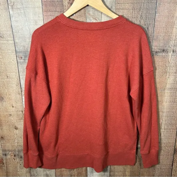 Oversized Rust Crewneck Sweatshirt Medium Relaxed Fit Soft Autumn Cozy Pullover - Image 6