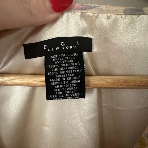 ECI New York Vintage Silk Drop Waist Dress Size 10 - Image 2