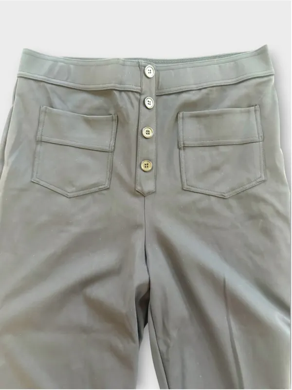 Halara Size L High Waisted Pockets Straight Leg Casual Pants Black - Image 5