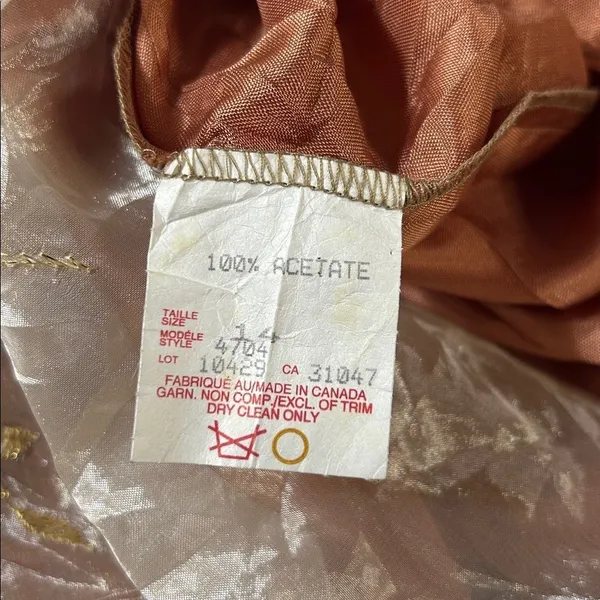 JS Collections Blush Pink Gold‎ Empire Dress Romantic Fairycore Formal Size 14 - Image 8