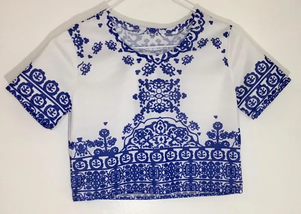Zaful Porcelain Short Sleeve Crop Top NWT! - Image 6