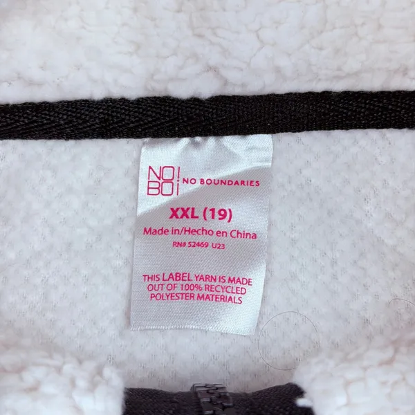 No Boundaries Womens XXL Cream Sherpa Fleece Quarter Zip Pullover Jacket - Image 3