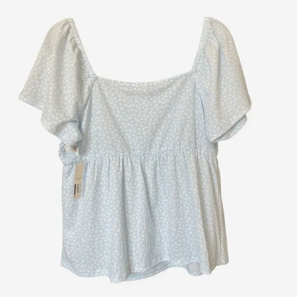 No Boundaries Blue Baby Flower Smocked Baby Doll Top XXL - Image 4