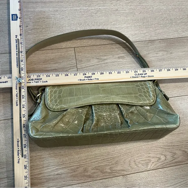 Brahmin Lime Green Snakeskin Reptile Leather Satchel Bag - Image 2