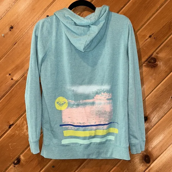 Roxy beachy sunset blue hooded sweatshirt - Image 4
