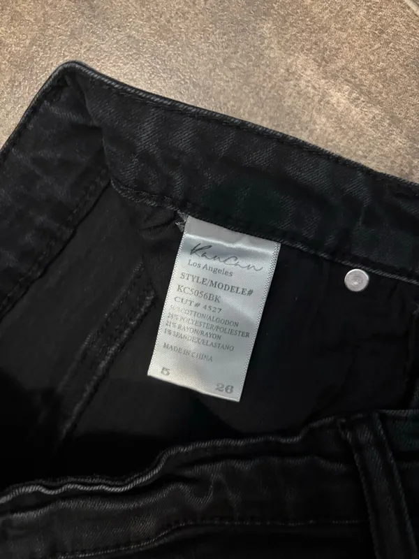 KanCan Hazy Mid Rise Ankle Skinny Distressed Black Jeans - Image 4