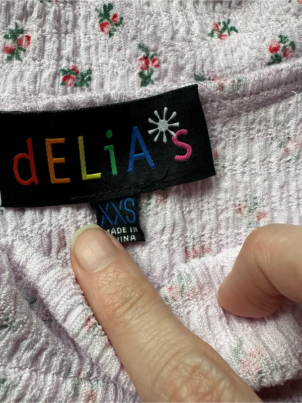 Dolls Kill Lilac Mini Skirt with Tiny Rose Print - Image 4