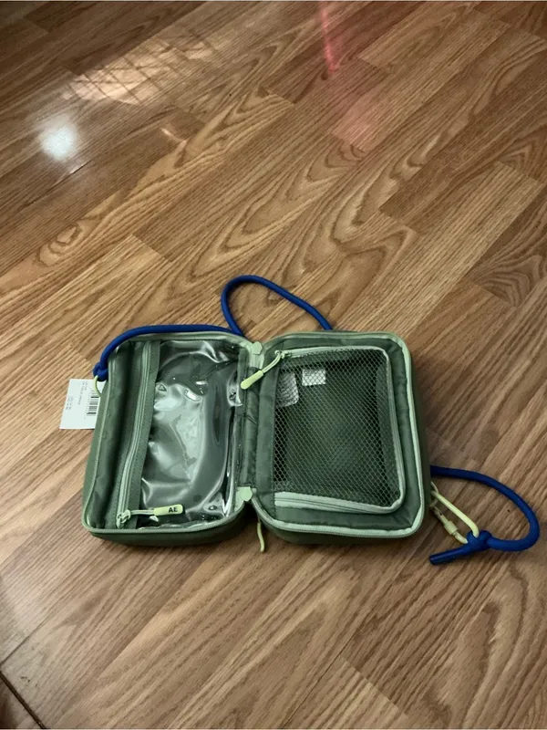 American Eagle Outfitters Olive Green Crossbody with Blue Strap - Image 3