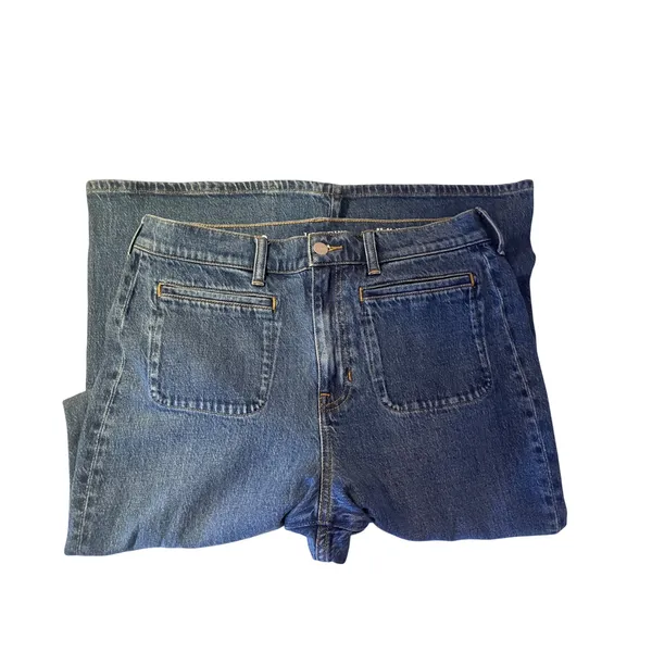 J.Crew 96 Flare Jeans 29 Blue NEW High Rise Patch Pocket RE-96-IDG - Image 9