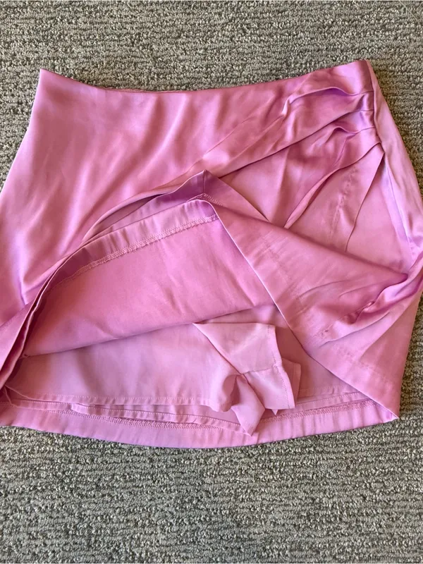 Abercrombie‎ & Fitch Mini Skirt Draped Skort Satin Preppy Coquette Balletcore - Image 4
