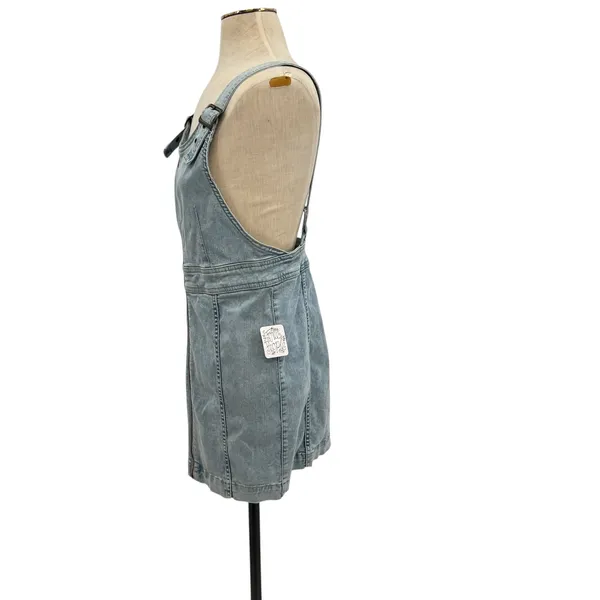Free People Modern Femme Denim Jumper Dress Zip Front Overall Mini Size‎ 10 NWT - Image 8
