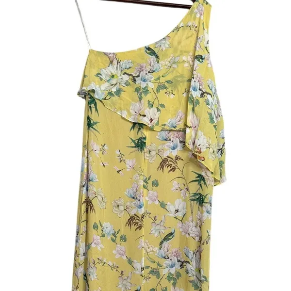 Slate & Willow Floral One Shoulder Hi Low Popover Bodice Maxi Dress 4 Yellow - Image 7