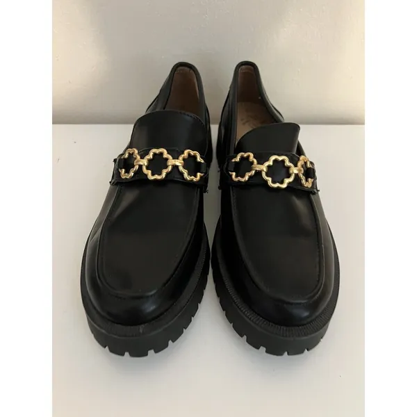 Sam‎ & Libby Chunky Remi Platform Loafer Gold Chain Y2K 90s Style Size 9.5 NEW - Image 2