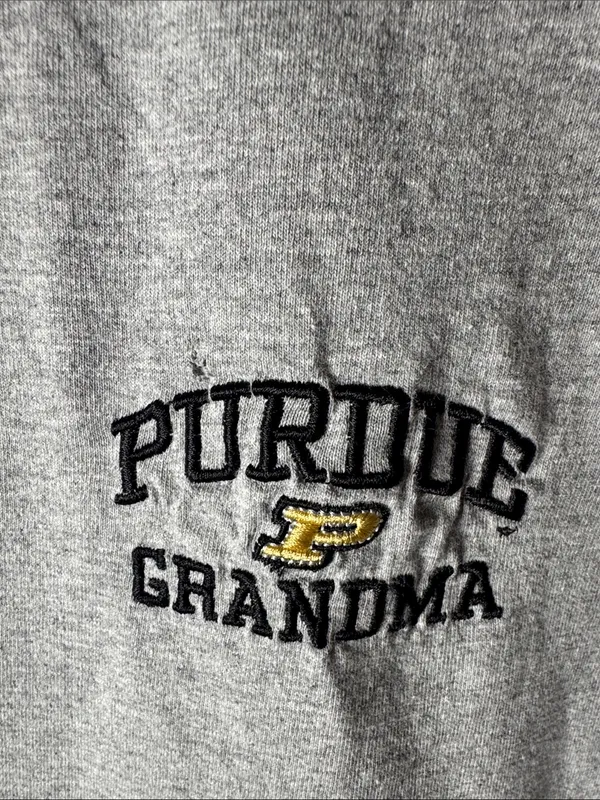 Vintage Steve & Barry’s Purdue Grandma Embroidered T-Shirt Heather Gray Sz Large - Image 4