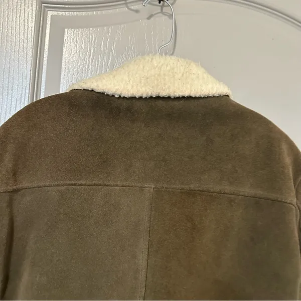 Women Brown Shearling Jacket Oakbrook Sportswear - Image 6